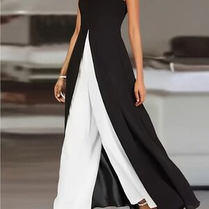 Elegant Black and White Jumpsuit
